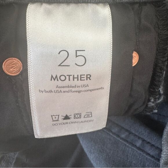 Mother High Waisted Style Looker Black Denim Size 25 - Picture 10 of 13